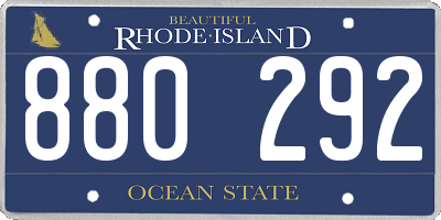 RI license plate 880292