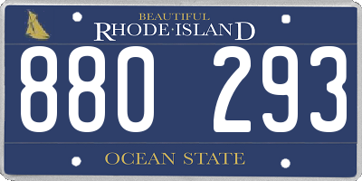 RI license plate 880293