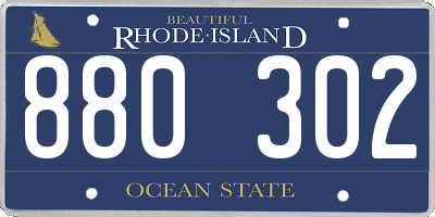 RI license plate 880302