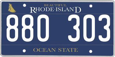 RI license plate 880303