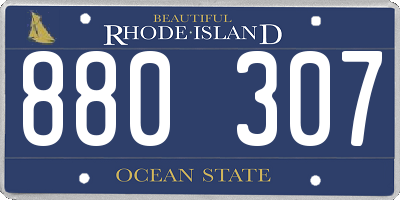 RI license plate 880307