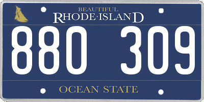 RI license plate 880309