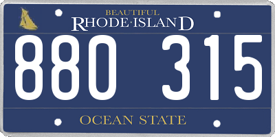 RI license plate 880315