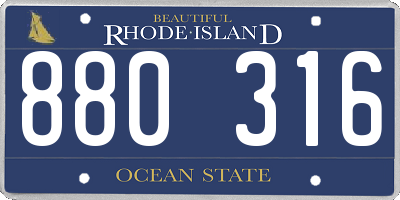 RI license plate 880316