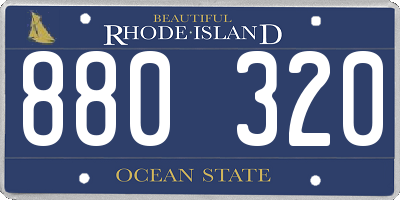 RI license plate 880320