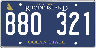 RI license plate 880321