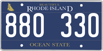RI license plate 880330