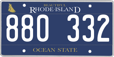 RI license plate 880332