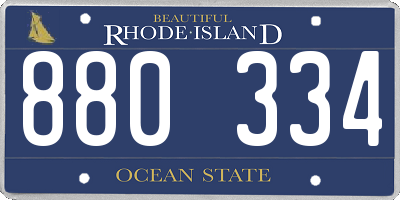 RI license plate 880334