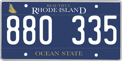 RI license plate 880335