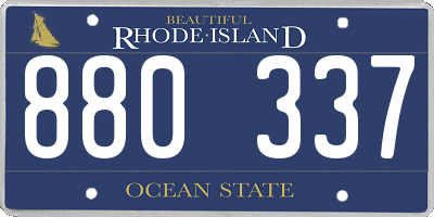 RI license plate 880337