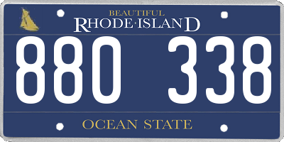 RI license plate 880338