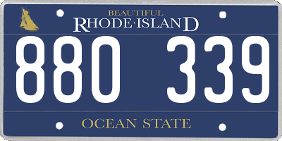 RI license plate 880339