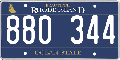 RI license plate 880344