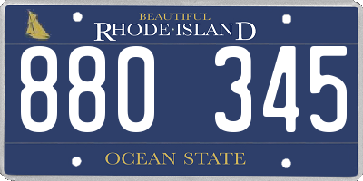 RI license plate 880345