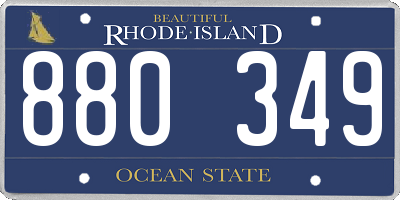 RI license plate 880349