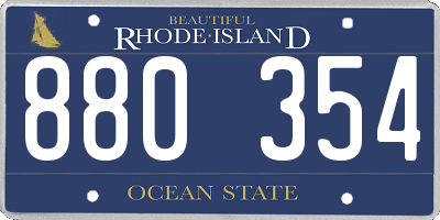 RI license plate 880354