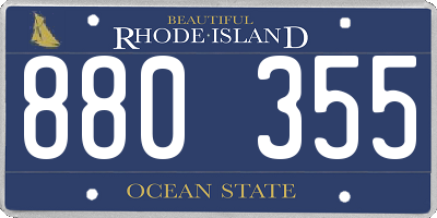 RI license plate 880355