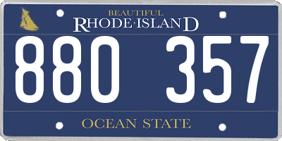RI license plate 880357