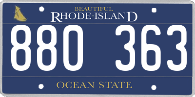 RI license plate 880363