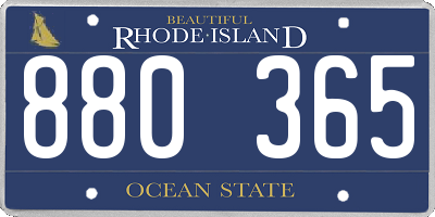 RI license plate 880365