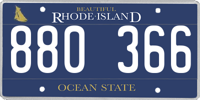 RI license plate 880366