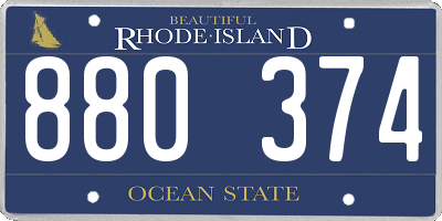 RI license plate 880374