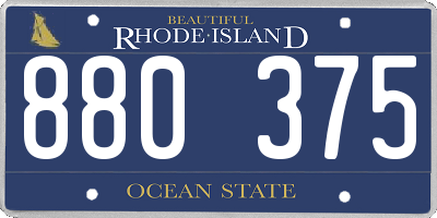 RI license plate 880375