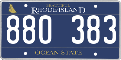 RI license plate 880383