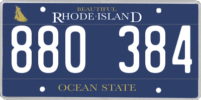 RI license plate 880384