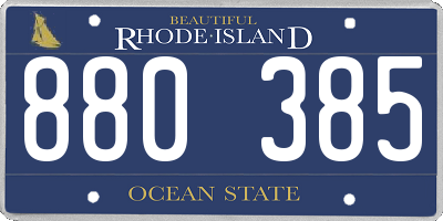 RI license plate 880385