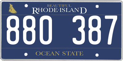 RI license plate 880387