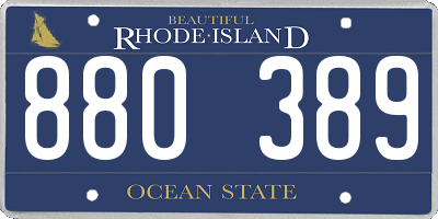 RI license plate 880389