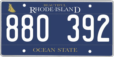 RI license plate 880392
