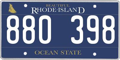 RI license plate 880398