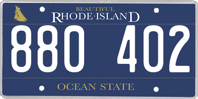 RI license plate 880402