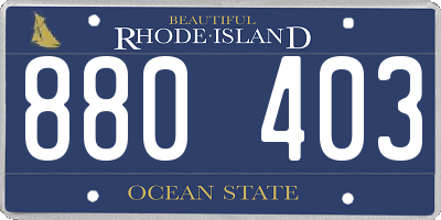 RI license plate 880403