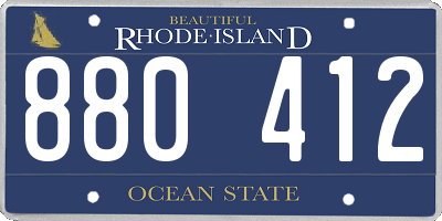 RI license plate 880412