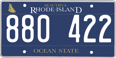 RI license plate 880422