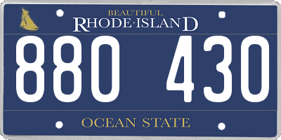 RI license plate 880430