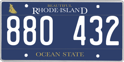 RI license plate 880432