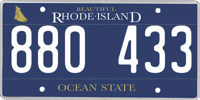 RI license plate 880433