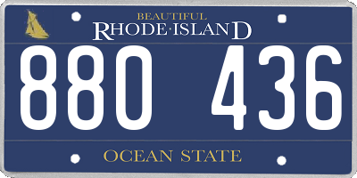 RI license plate 880436