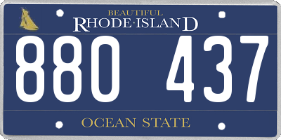 RI license plate 880437