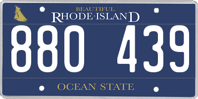 RI license plate 880439