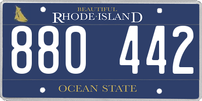 RI license plate 880442