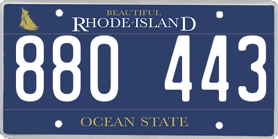 RI license plate 880443