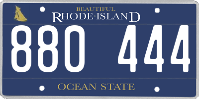 RI license plate 880444