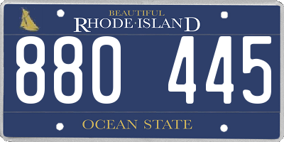 RI license plate 880445