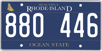 RI license plate 880446